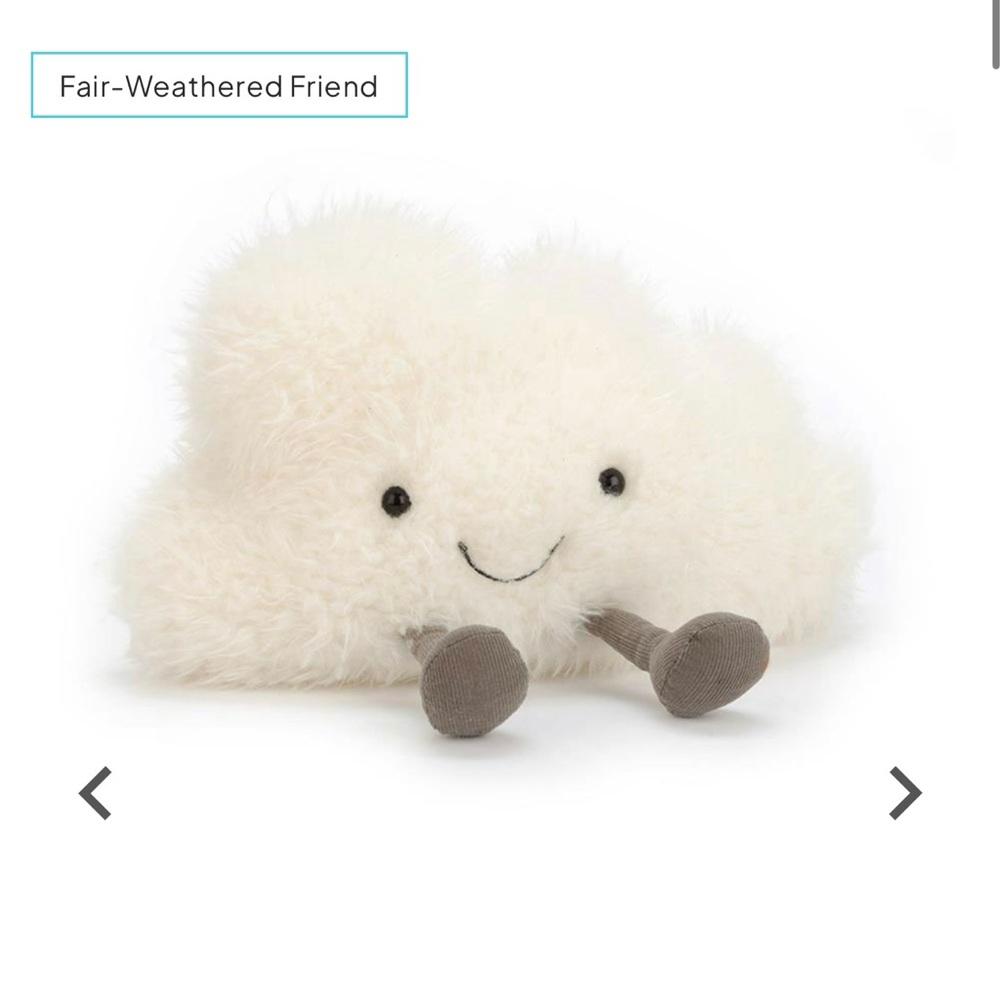 Authentic NWT Jellycat Amuseable Cloud WHITE medium Plush ONE Cute Retired Rare - Picture 6 of 8